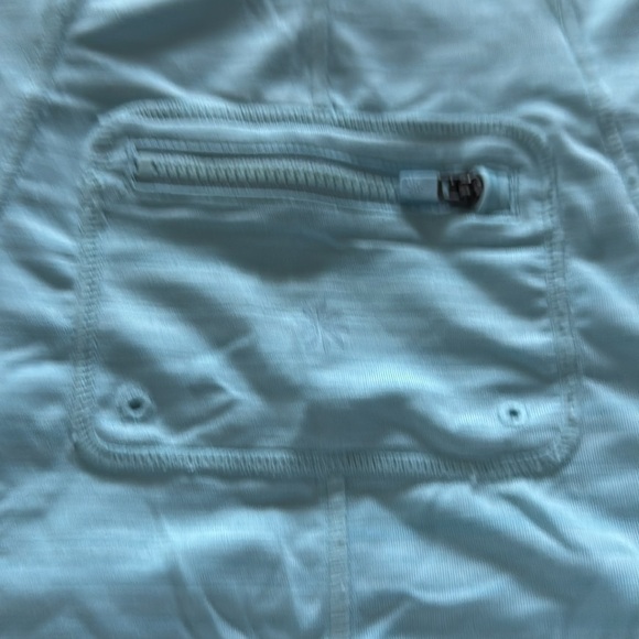 Athleta Pacifica UPF Tank 2 cap sleeves 1/4 zip front Surf City aqua top Sz XXS - Picture 6 of 9